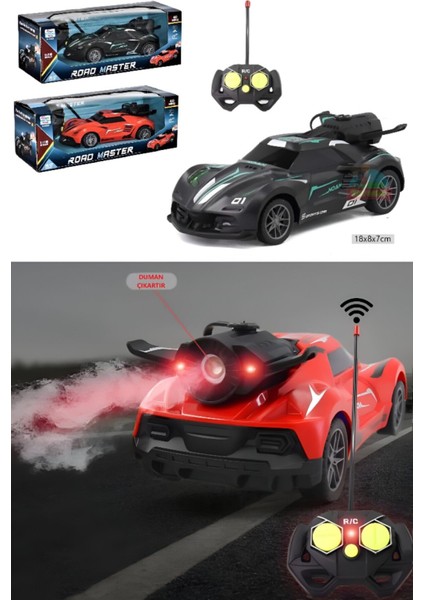 Neon Renkli Uzaktan Kumandalı Şarjlı Duman Atan Farları Yanabilen Oyuncak Araba 1:20 Boyut fırsatları