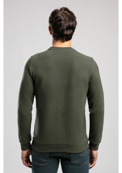 Newdwade Erkek O Yaka Sweatshirt Yeşil modelleri