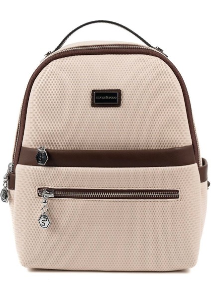 Bej - Kahve SP1061 Kadın Sırt Çantası