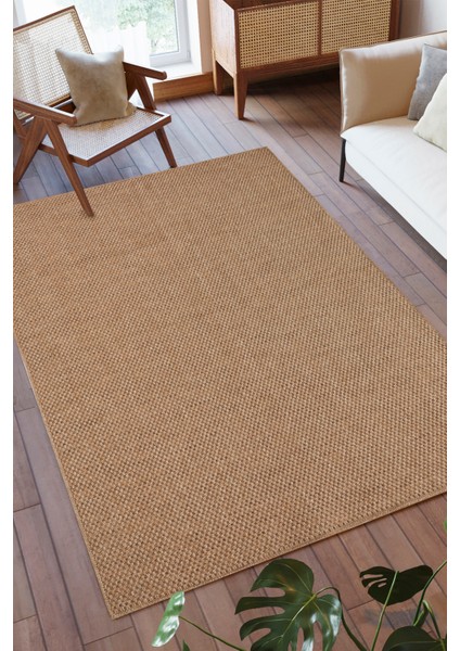 Stella Jut Hasır Model Tek Renk Dokuma Yıkanabilir Katlanabilir Toz Vermez Kilim