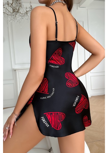 Büyük Kırmızı Kalp Desenli Saten fırsatları