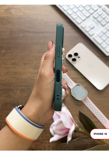iPhone 16 Uyumlu Kelebekli Taşlı Simli Kalpli Wish Silikon Telefon Kılıfı fırsatları