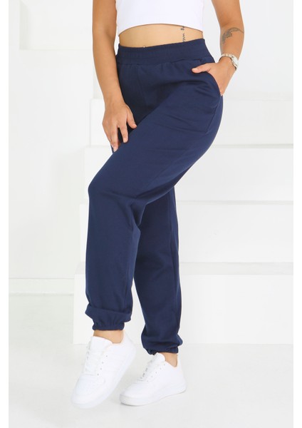 Cepli Jogger Lacivert Kadın Eşofman Altı-27675