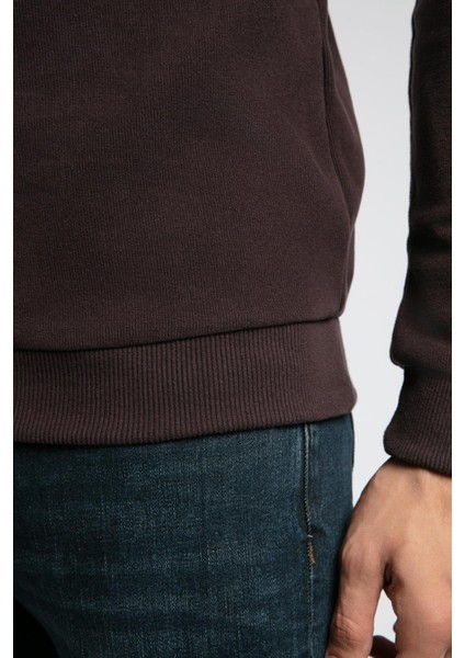 Newdwade Erkek O Yaka Sweatshirt Kahve modelleri