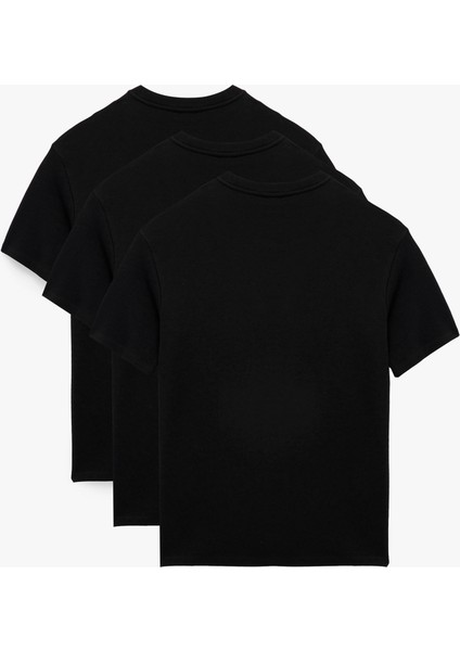 Slim Fit Kısa Kollu Pamuklu Basic V Yaka 3'lü Tişört Seti fiyatları