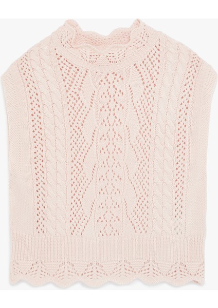 Dik Yaka Kolsuz Ajurlu Örgü Süveter modelleri