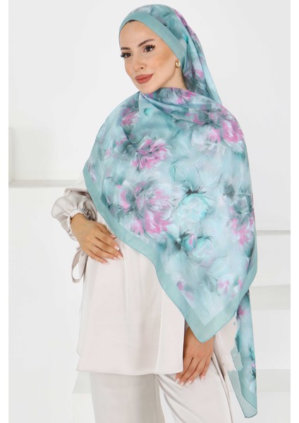 Lotus Desenli Mint Kadın Şal -27596 fiyatları
