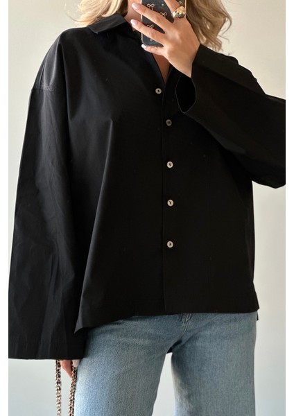 Siyah Oversize Gömlek - 4952 fiyatları