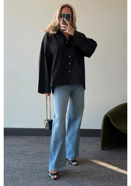 Siyah Oversize Gömlek - 4952 fırsatları