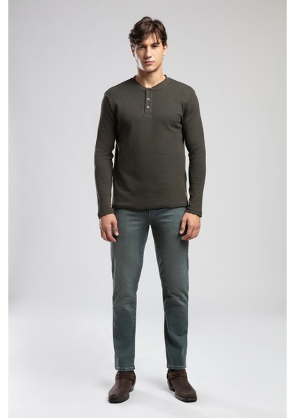 Hevasa Erkek Patlı Sweatshirt Haki