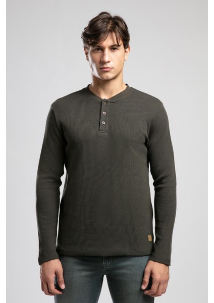 Hevasa Erkek Patlı Sweatshirt Haki fırsatları