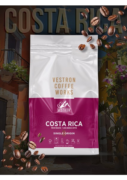 %100 Arabica Kosta Rika Tarrazu Espresso|Single Origin Filtre Kahve|Orta Kavrum|250g