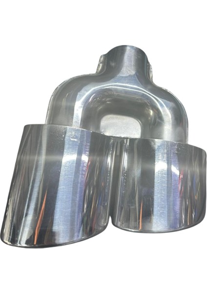 🚗 Krom 2’li Elips Model Çift Takım Egzoz Ucu | Paslanmaz Çelik & Şık Görünüm fiyatları