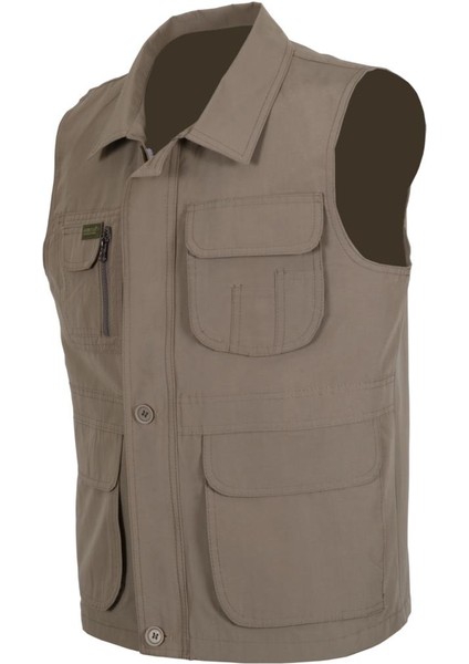 Erkek Keten Yelek Normal Kesim Yakalı RAR00880 Avcı Yeleği fiyatları