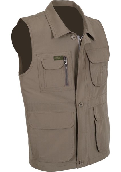 Erkek Keten Yelek Normal Kesim Yakalı RAR00880 Avcı Yeleği modelleri