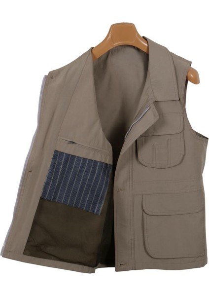 Erkek Keten Yelek Normal Kesim Yakalı RAR00880 Avcı Yeleği indirimleri