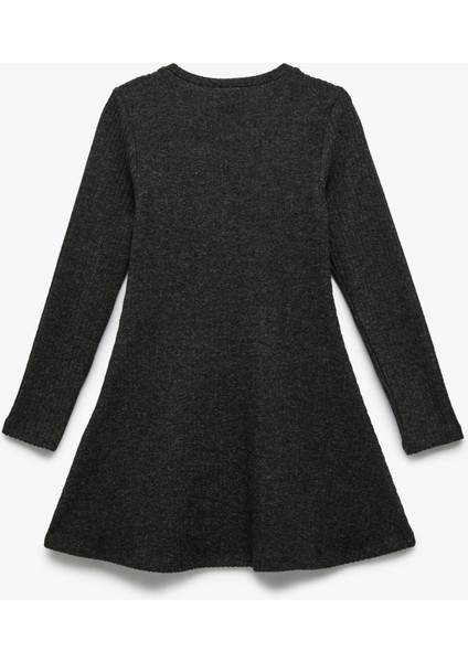 Bisiklet Yaka Viskon Karışımlı Uzun Kollu Elbise fiyatları