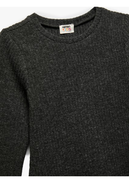 Bisiklet Yaka Viskon Karışımlı Uzun Kollu Elbise modelleri