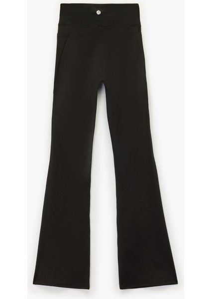 Yüksek Bel Slim Fit Cep Detaylı Ispanyol Paça Spor Tayt fiyatları