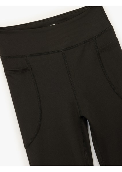 Yüksek Bel Slim Fit Cep Detaylı Ispanyol Paça Spor Tayt modelleri