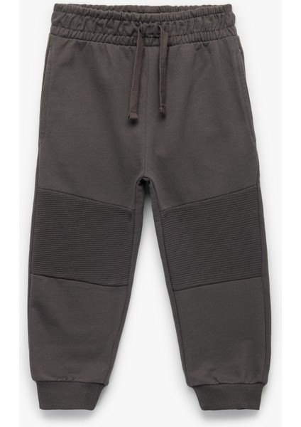 Pamuklu Şardonlu Dikiş Detaylı Cepli Beli Bağcıklı Jogger Eşofman Altı