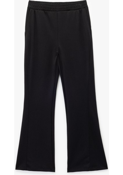 Yüksek Bel Geniş Paça Modal Karışımlı Rahat Kalıp Spor Eşofman Altı