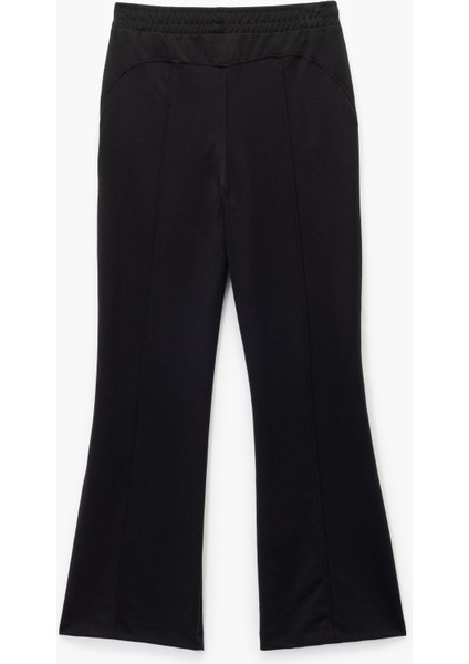 Yüksek Bel Geniş Paça Modal Karışımlı Rahat Kalıp Spor Eşofman Altı fiyatları