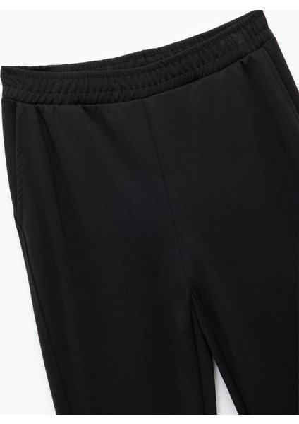 Yüksek Bel Geniş Paça Modal Karışımlı Rahat Kalıp Spor Eşofman Altı modelleri