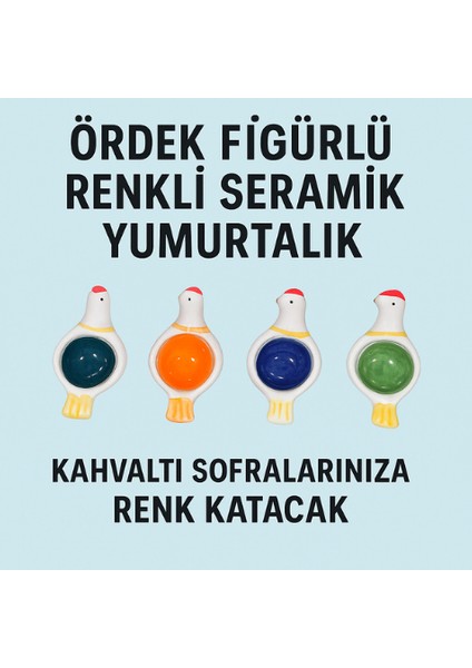 Ördek Figürlü Renkli Seramik Yumurtalık