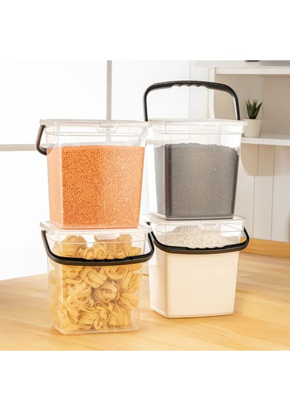 4'lü Şeffaf Saklama Kabı Seti 6 Litre Çok Amaçlı Kullanım İçin