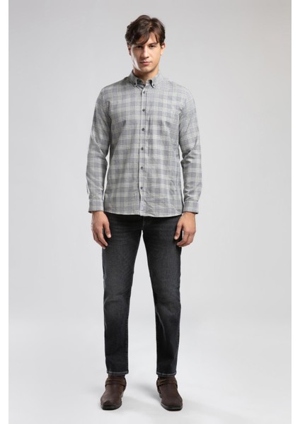 Mexi Erkek Dokuma Gömlek Gri indirimleri