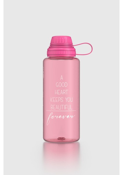 Ege Yazı Desenli 1000 ml Tritan Matara 912141 Fuşya