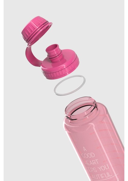 Ege Yazı Desenli 1000 ml Tritan Matara 912141 Fuşya fırsatları