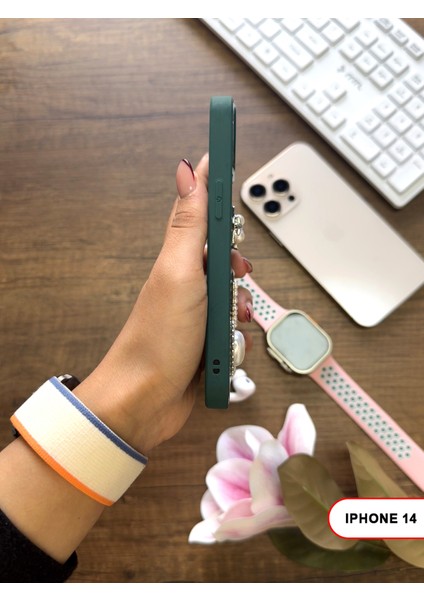 iPhone 14 Uyumlu Kelebekli Taşlı Simli Kalpli Wish Silikon Telefon Kılıfı fırsatları