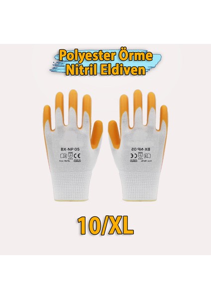 Polyester Örme Nitril Eldiven 10XL Kaplama Dayanıklı Iş Eldiveni Imalat Montaj Lojistik Tarım Sanayi fırsatları