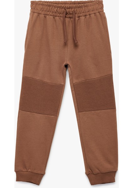 Pamuklu Şardonlu Dikiş Detaylı Cepli Beli Bağcıklı Jogger Eşofman Altı