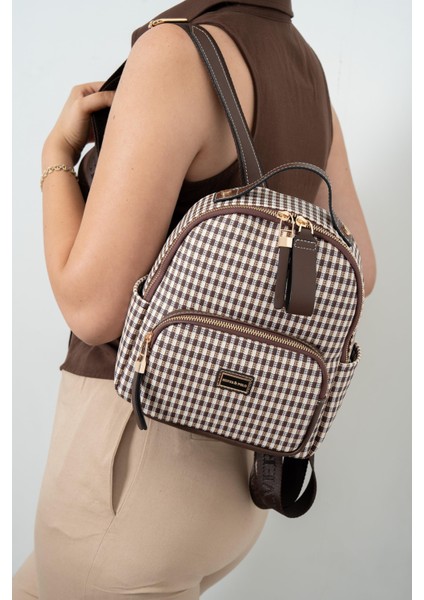 Kahve Sarı - Kahve SP1130 Kadın Sırt Çantası