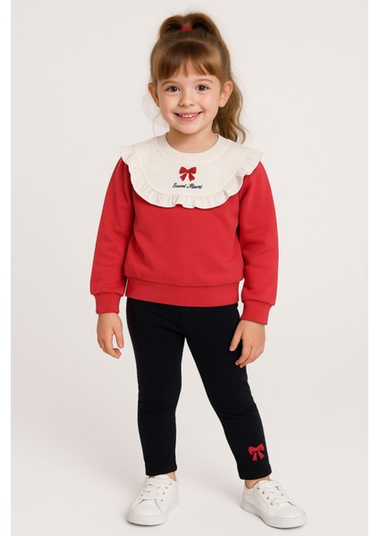 Kız Çocuk Takım Fiyonk Baskılı