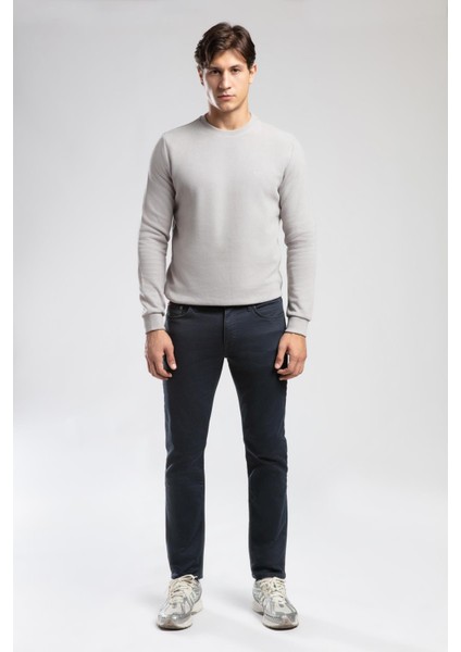 Newdwade Erkek O Yaka Sweatshirt Bej