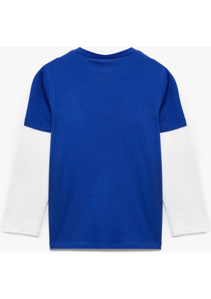 Uzun Kollu Bisiklet Yaka Basketbol Baskılı Pamuklu Tişört fiyatları