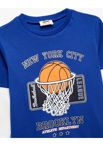 Uzun Kollu Bisiklet Yaka Basketbol Baskılı Pamuklu Tişört modelleri