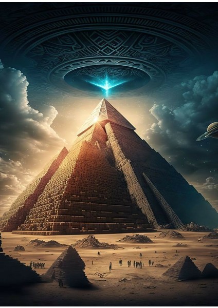 Ufo ve Piramitler Ev Duvar Salon Güzellik Salonu Ofis Dükkan Dekarasyon Kanvas Tablo fiyatları