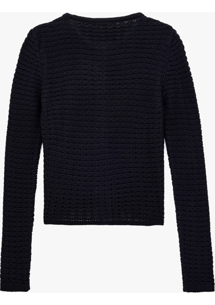 Uzun Kollu Bisiklet Yaka Düğmeli Triko Hırka fırsatları