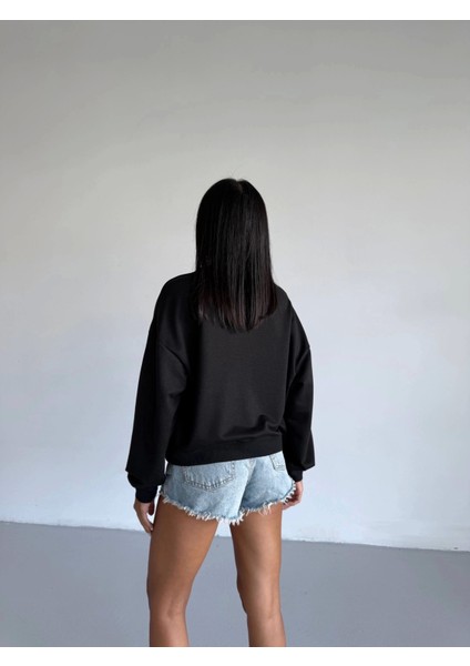 2 Iplik Bisiklet Yaka Sweat Siyah F2339 modelleri