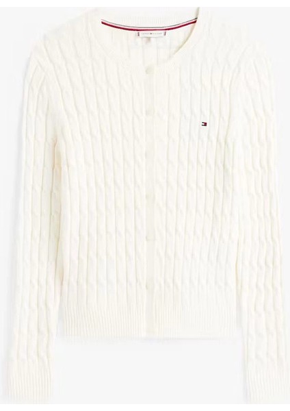 Pamuklu Saç Örgülü Orta Kalınlıkta Bisiklet Yaka Uzun Kollu Kadın Kazak WW0WW46514YA8 indirimleri