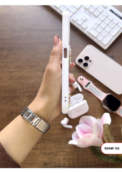 Redmi 13C Uyumlu Kelebekli Taşlı Simli Kalpli Wish Silikon Telefon Kılıfı fırsatları