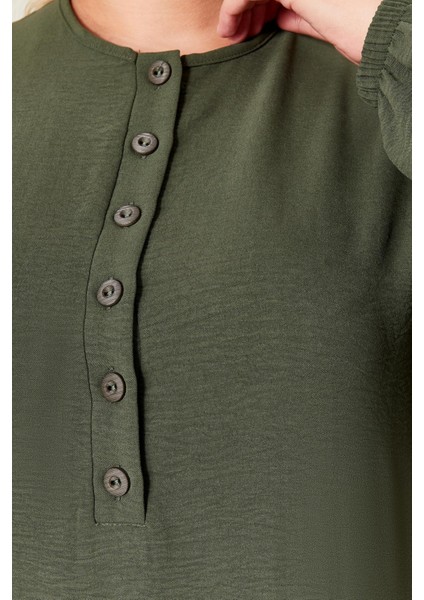 Kadın Büyük Beden Düğmeli Babanne Elbisesi fırsatları