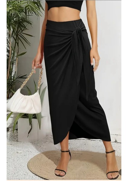 5 Farklı Şekilde Bağlanabilen Sandy Kumaş Trend Etek