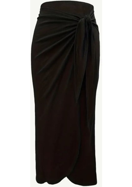 5 Farklı Şekilde Bağlanabilen Sandy Kumaş Trend Etek modelleri