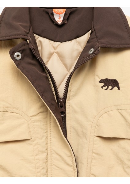 Uzun Kollu Cep Detaylı Renk Bloklu Fermuarlı Gömlek Yaka Bomber Mont fırsatları